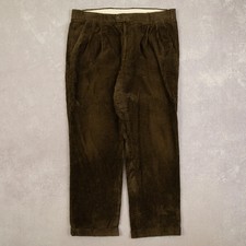 Vintage Jumbo Cord Trousers W36 L30 Men's Khaki Green Corduroy