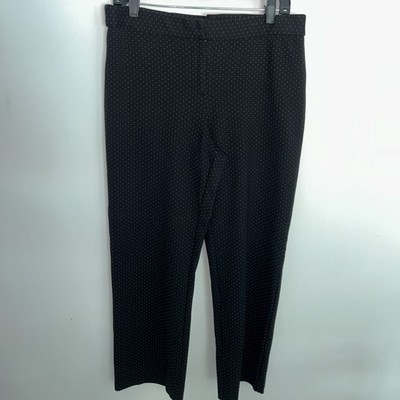 Amanda + Chelsea Women's Size 12 Black W/ White Mid Rise Stretch Dress Pants