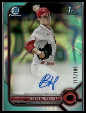 2022 Bowman Draft #BDC-17 Bryce Hubbart Chrome Aqua Lava Ref Auto #/199