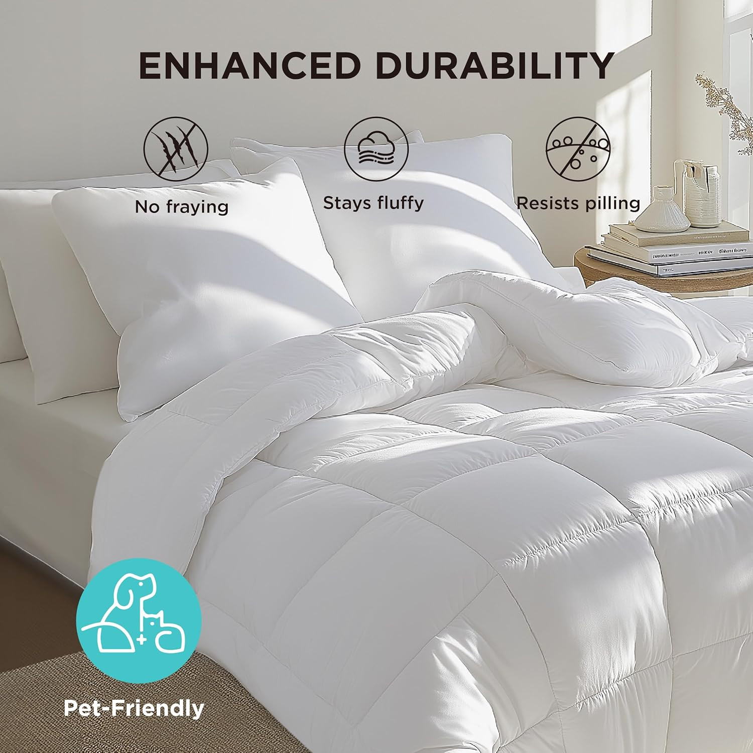 Bedsure Comforter Duvet Insert - Quilted Comforters Queen Size, All Season Duvet