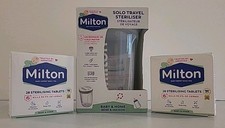 Milton SOLO TRAVEL STERILISER Microwaveable, Cold 56 Sterilising Tablets NEW