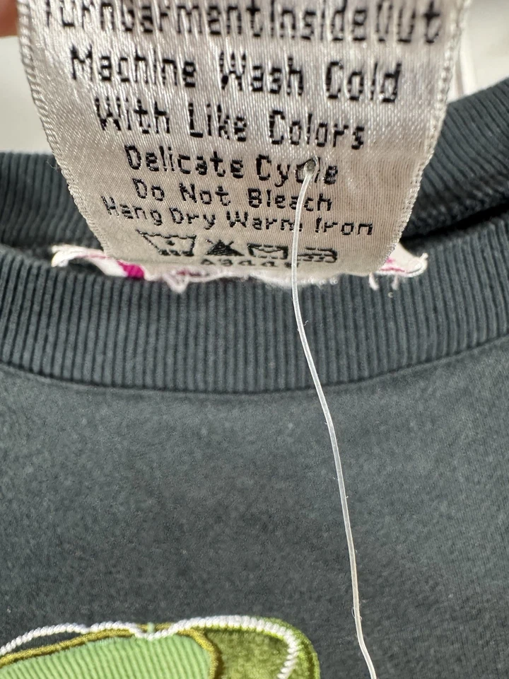 NUEVO CON ETIQUETAS DE COLECCIÓN Quacker Fábrica Bordada Calabaza Sudadera Cabrichosa Años 90’s Halloween 3X Foto 4 de 4