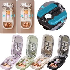 Adjustable Quartering Pill Cutter Storage Box Portable Tablet Drug Z7J1