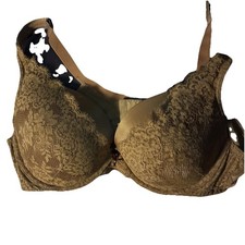 Cacique Womens Plunge BRA 44B Mustard Brown Boost Lace Wired Lane Bryant Great