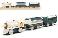 Battery Powered Train Set for Railway System, Electric Train Toys for Wooden ...