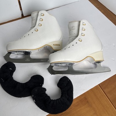Edea Wave Figure Skates Size 250 w/ Edea Charme Blades & Covers White Made Italy