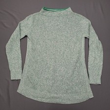 LOFT Outlet Green Speckled Mock Neck Sweater Size S Cotton Blend