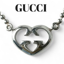 high-quality GUCCI Lovely Heart GG SV925 Sterling Silver Necklace Pendant"