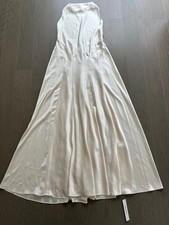 Reformation ROY Satin Wedding Dress Halter Gown Fior Di Latte Ivory With Tags 10