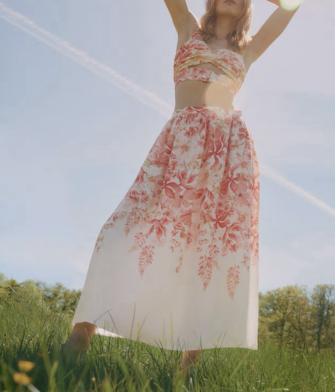 NWT. H&M Calf Length Floral Circle Skirt. Size 10. Sold Out