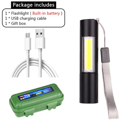 USB Rechargeable Mini Flashlight Torch Portable Outdoor Camping Strong Lamp Lant