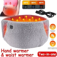 USB Powered Heating Waist Abdomen Belt, Electric Heating Pad with Hand Pockets