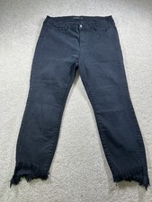 Jeans denim nero Ms Cello donna taglia 18 orlo grezzo