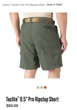 New 5.11 Taclite Pro 9.5  Ripstop Cargo Short 34 Green New with Tags 72387