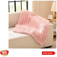 Chunky Knit Blanket Throw - Soft Chenille Yarn Throw Blankets 30x40  Handmade ...