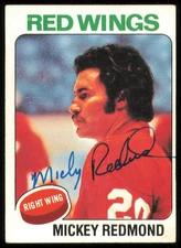 Mickey Redmond Autographed Signed 1975-76 Topps Card #120 Detroit Red Wings