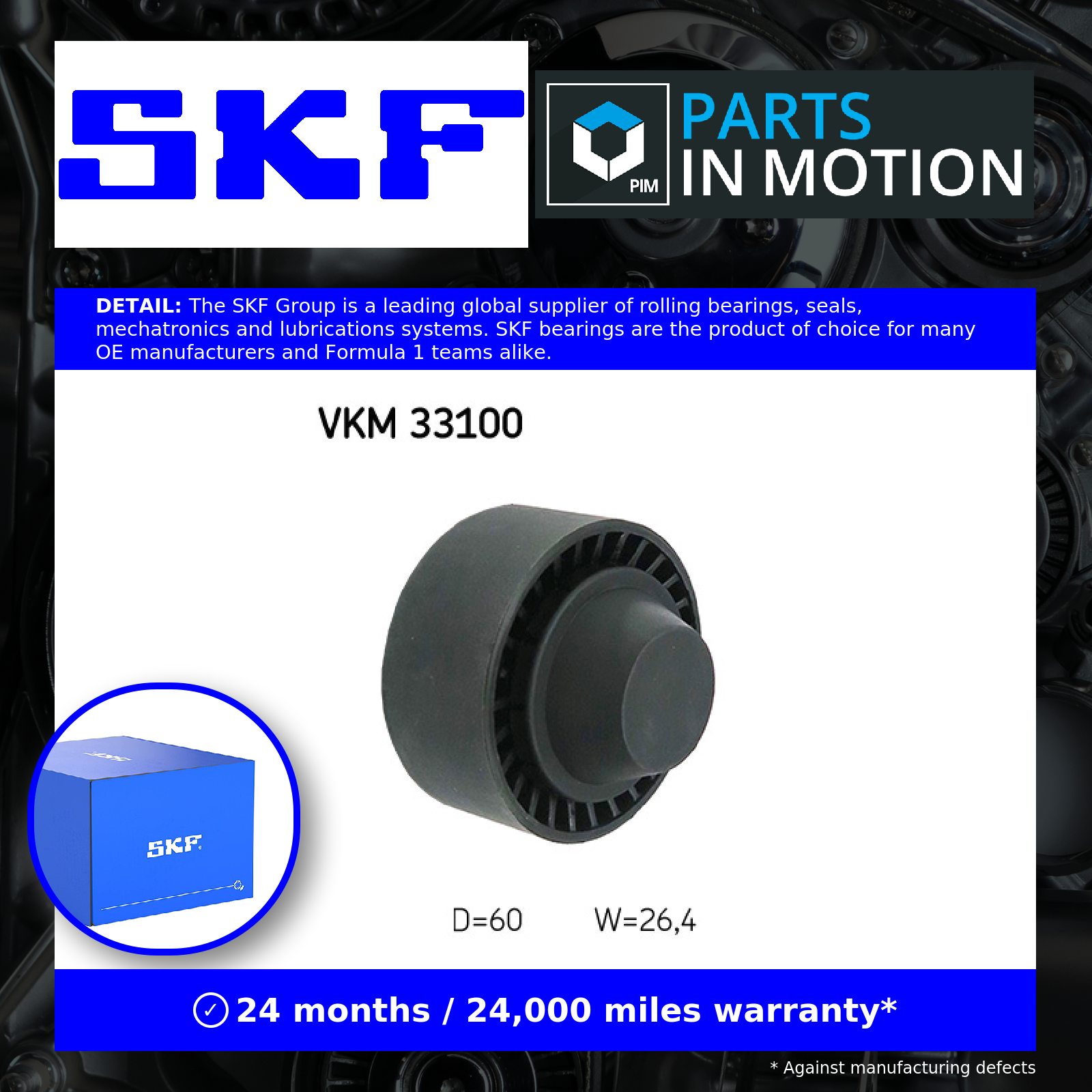Fits SKF VKM 33100 Deflection/Guide Pulley, ⭐UK Stock⭐ - Image 4