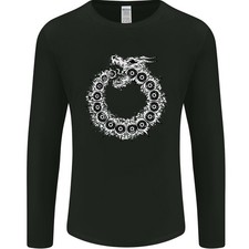 Drachen Symbol Fantasy Chinesisch Japanisch Herren Langarm T-Shirt