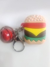 Mini porte-clés hamburger - joli breloque restauration rapide avec motif hamburger coloré