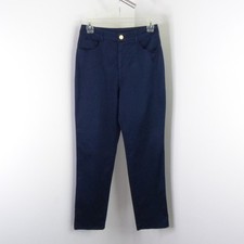 St. John Sport Women  s 2 Vintage 90s Navy Stretch Straight Tapered Pants