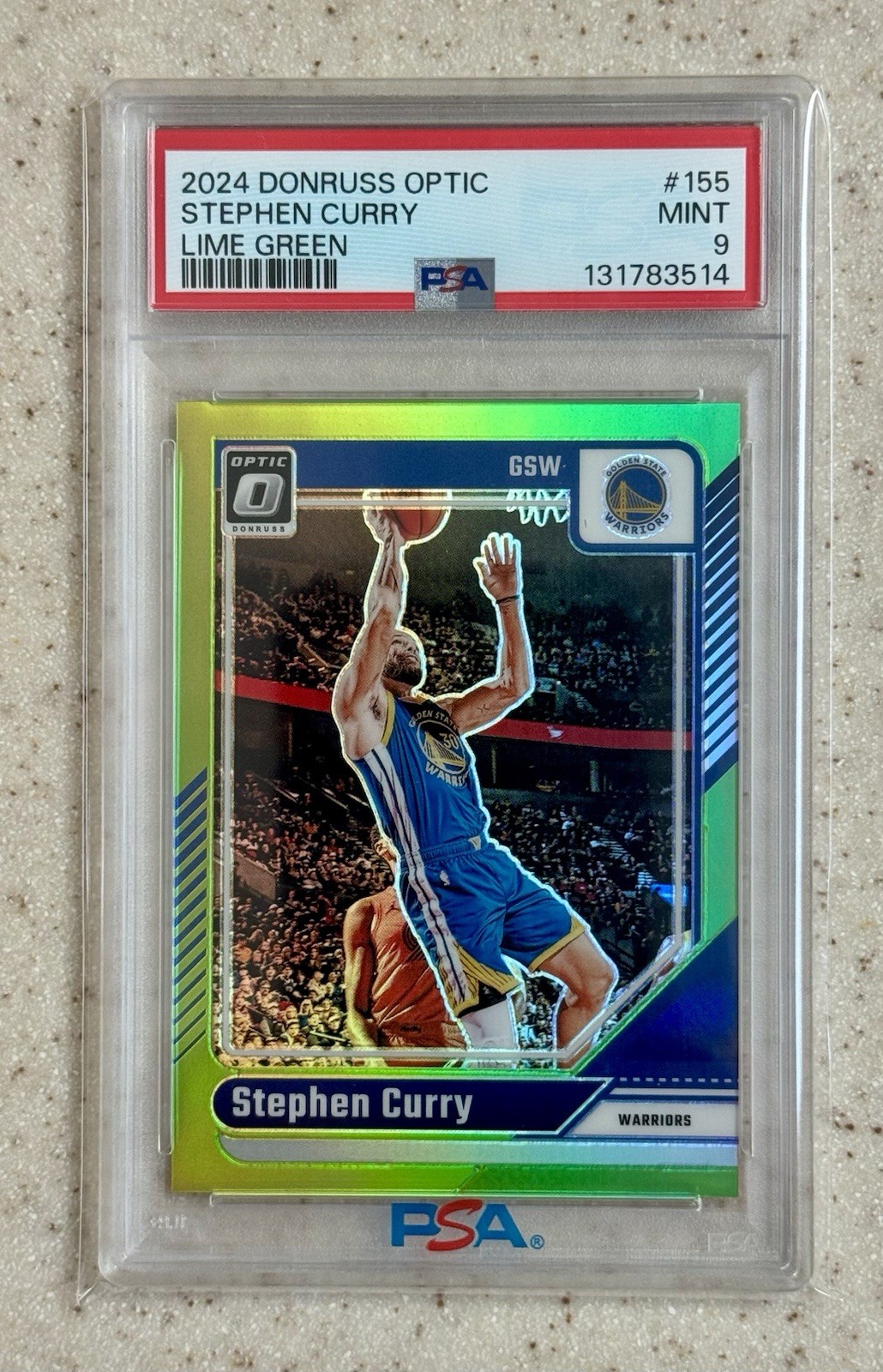 2024 PANINI DONRUSS OPTIC LIME GREEN #155 STEPHEN CURRY #d/149 PSA 9 Mint