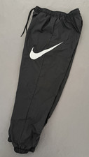 Nike Windbreaker Jogger Pants Women Medium Black Nylon Sportswear Workout Lined