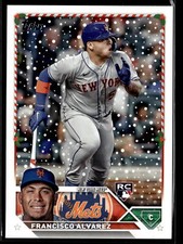 2023 Topps Holiday #H111 Francisco Alvarez Rare – red stipe on bat barrel
