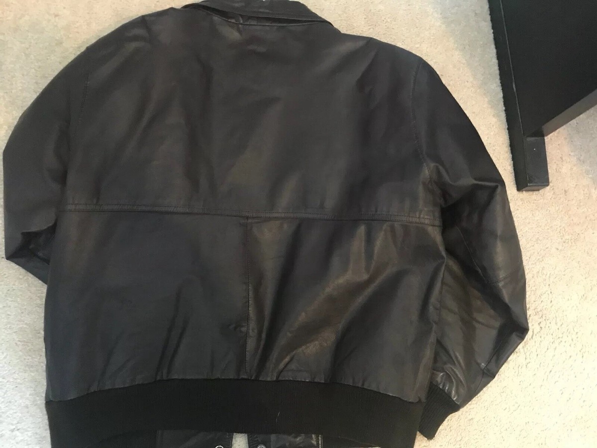Bomber Leather Jacket XL Size 46 M Quail Run Dark Brown Bomber Leather Jacket XL Size 46 M Quail Run Dark Brown