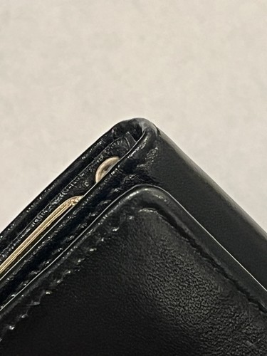 CARTIER WALLET VINTAGE CC LOGO LEATHER LONG EMBLEM FRANCE BLACK FOLD - Picture 8 of 12