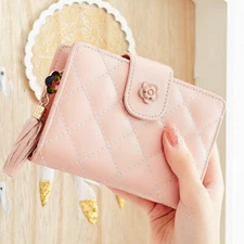 Women's PU Leather Wallet Bifold Zipper ID Credit Card Holder Mini Purse Handbag