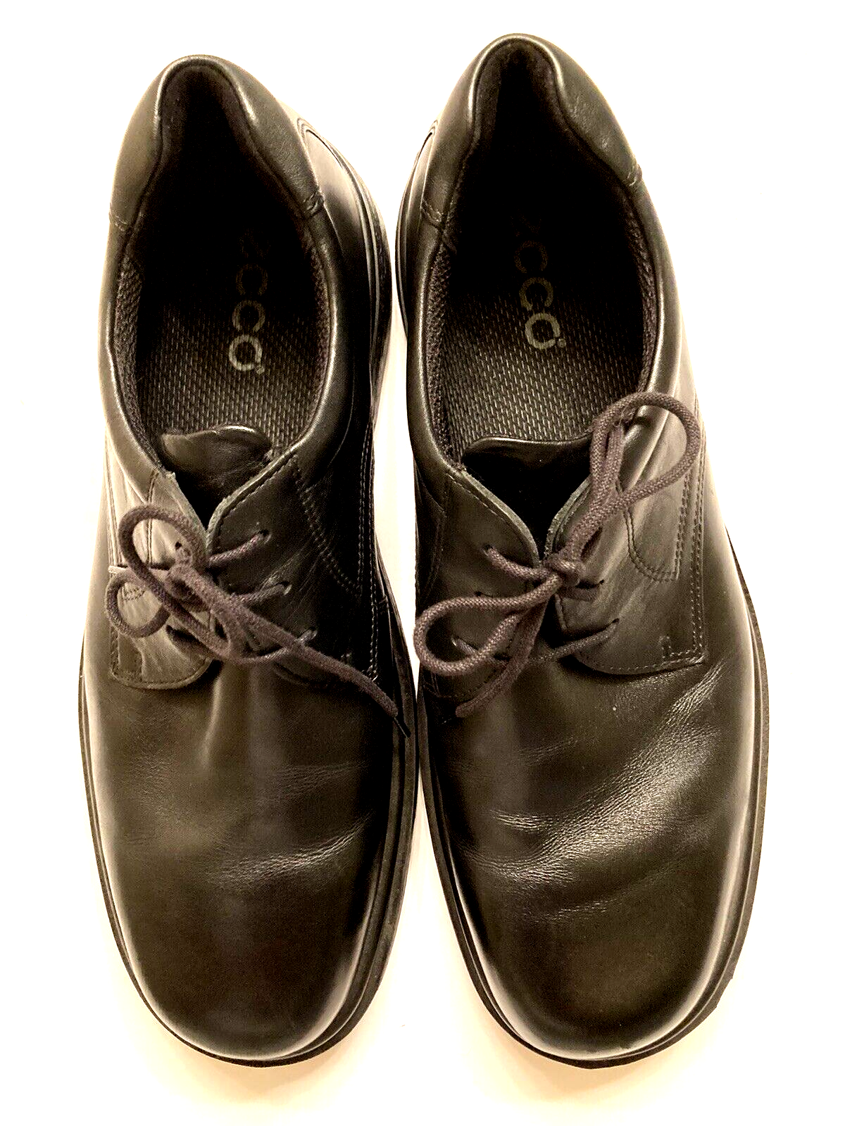 SAOLA Scarpe da uomo ECCO Shock Point nere stringate in pelle euro taglia 46 USA taglia 12