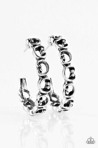 Paparazzi Earring - Jewelry - A Big Flirt Silver Hoops Hoop - Picture 2 of 2