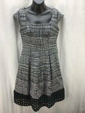New Nine West  Dress  Black White Skater Fit & Flare Sleeveless Size 6 MSP $98