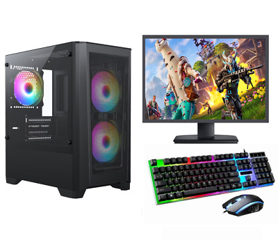 Schneller Gaming PC Computer Bundle Intel Quad Core i5 16GB 1TB Win 10 2GB GT710
