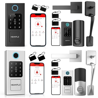 Front Door Lock Set Fingerprint Keyless Entry Electronic Digital Keypad Deadbolt