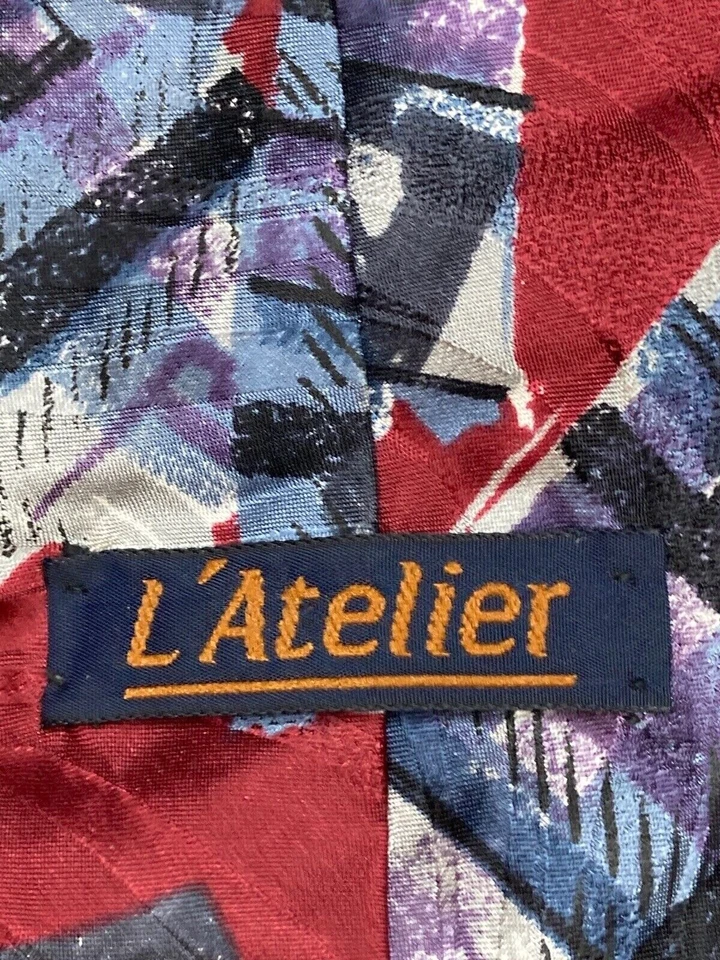 Corbata formal para hombre L'Atelier 57"Lx3,75"W corbata multicolor Foto 2 de 4