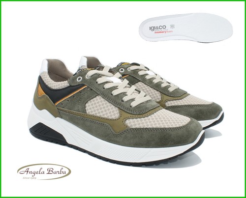 Igi e Co Scarpe da uomo Sneakers in pelle e tela Memory Foam igico igi\u0026co  estive | eBay