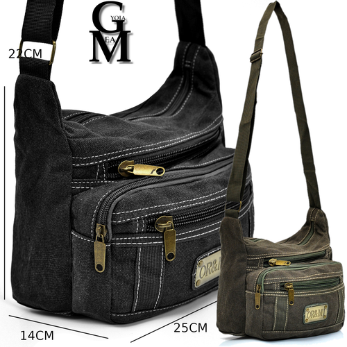 Borsello uomo in tela tracolla lavoro grande piccola viaggio passeggiata  tasche | eBay
