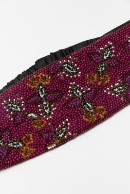 ZARA Women\'s Purple Beaded Sash Belt New Zara Purple Beaded Sash Belt 7521/037 Size 30 | eBay main image 3