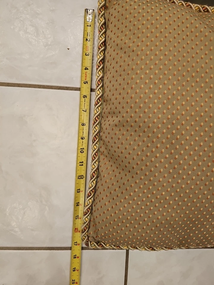 👀🔥💵 2 Custom Made 16 “ X 16“ Polka Dot Throw Pillow , VERY NICE! Olive Color  - Image 2 of 4