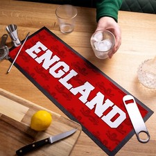 England | Retro Fu&szlig;ball | Bar Runner | Rote L&ouml;wen Wiederholung