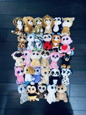 Lot Of 30 TY BEANIE BOOS SOLID EYES Purple Tush Tag No Heart Tag Bundle #BSE2