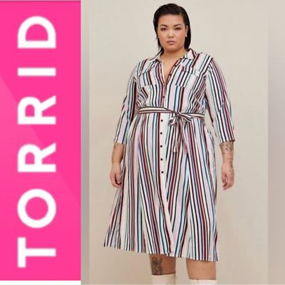 torrid shirt dress Plus Size - Collared Shirt Midi Dress