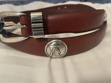 Brown Leather Belt With Duke University Conchos 28, 30, 32, 44, 46