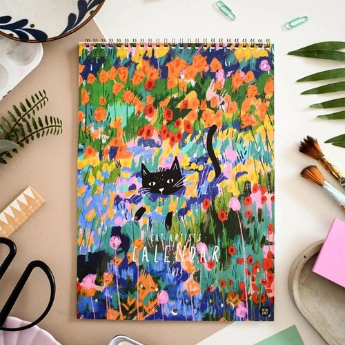 Cat Art Wall Calendar 2024 Calendar Planner From Jan to Dec Planning Calendars - Picture 8 of 12