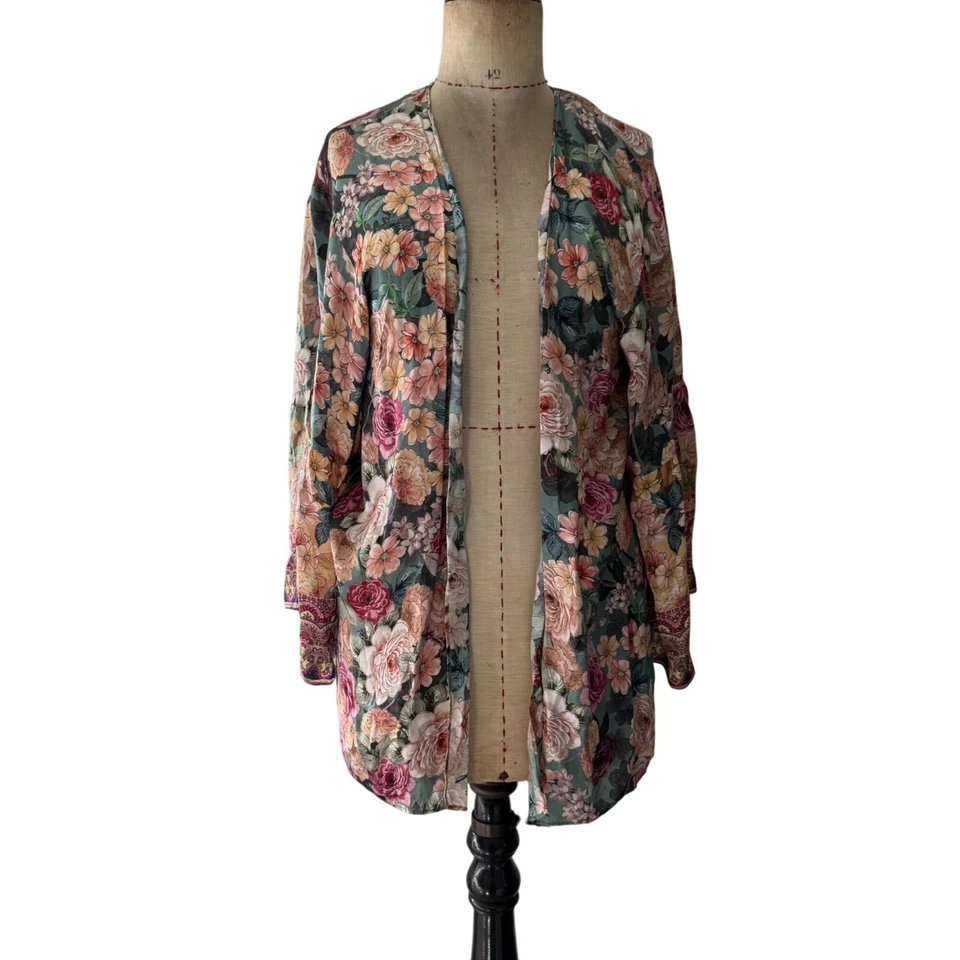 Chaqueta Kimono De Colección Anthropologie Kachel Mujer Talla Única Multicolor Estampado Floral Foto 2 de 4