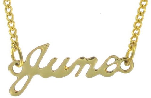 Vintage Gold Script Personalized Name Charm Necklace 16" - Choice Ladies Names - Picture 132 of 179