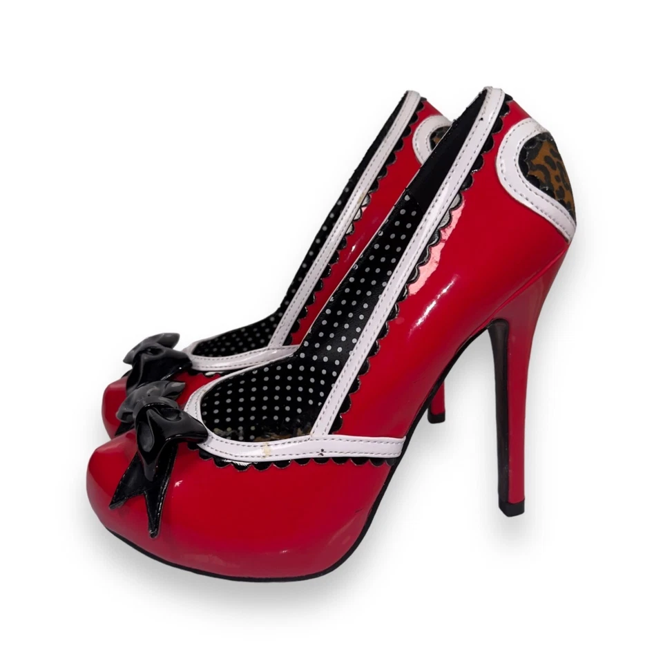 Zapatos Bettie Page de Ellie Ginger 5" lazo tacones de aguja para mujer 6 Foto 2 de 4