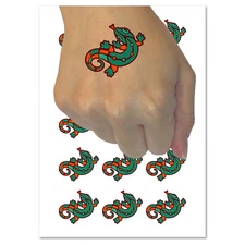 Southwestern Style Tribal Gecko Lizard Temporary Tattoo Water Resistant Set