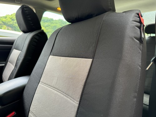 For Nissan Altima Car Front Seat Covers Waterproof Black Grey Canvas 2PCS - Picture 5 of 9